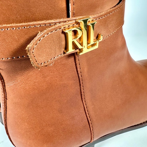 Lauren Ralph Lauren Briele Brown Leather Boots US 9.5 B - Picture 9 of 16